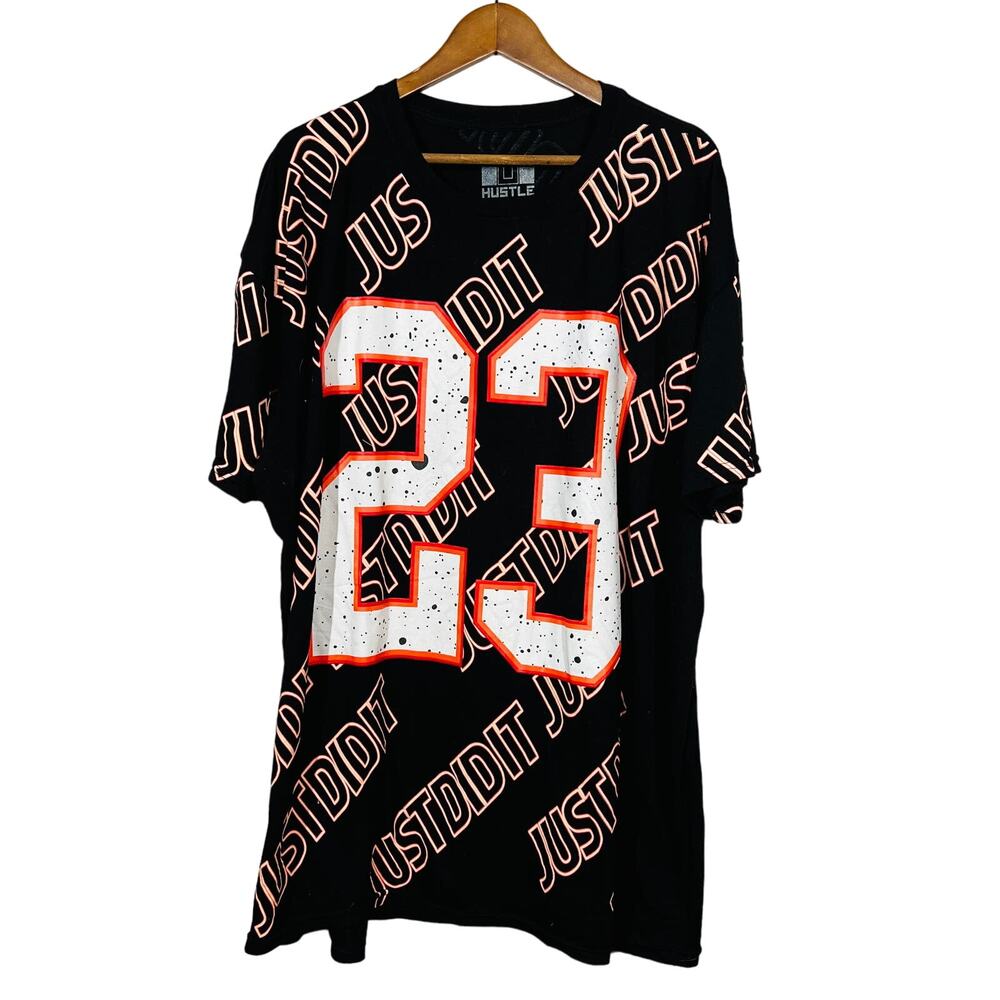OG Hustle Just Did It #23 Graphic Tee Oversized Black Short Sleeve - 4X